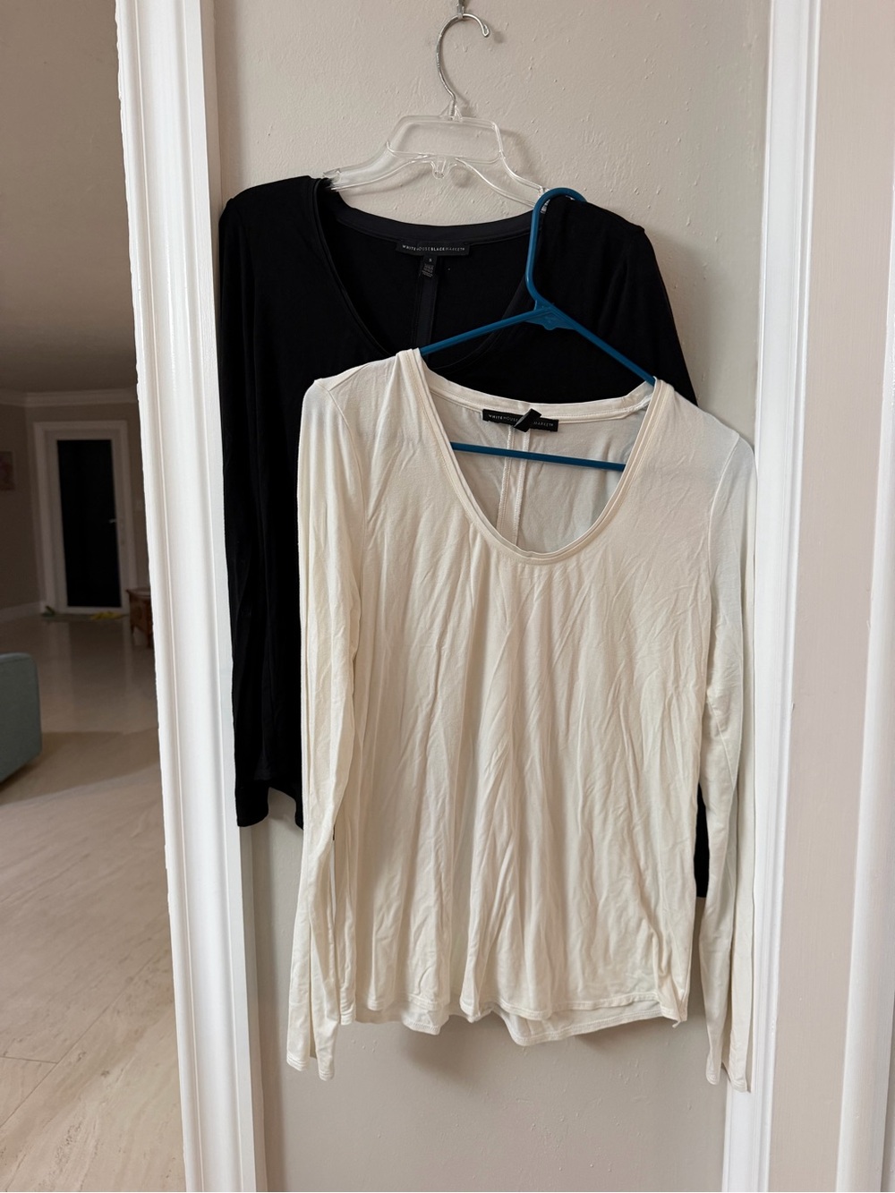 WHBM two ladies long sleeve, scoop neck pullover tops